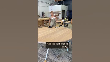 Largest round table I’ve made out of white oak #flutedtable #customfurniture #customfurnituremaker