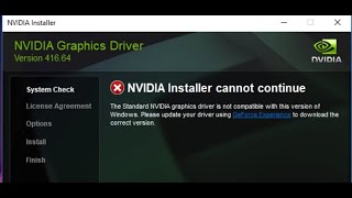 วิธีแก้ nvdia installer cannot continue