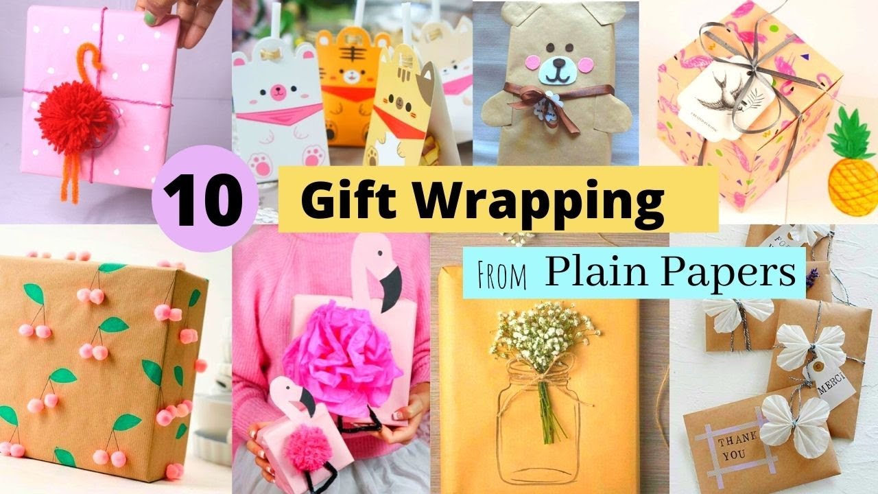 10 Gift Wrapping And Decoration Ideas With Plain Papers/ Gift Packing