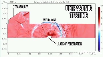 Detection of lack of penetration on a weld joint by ultrasonic testing #simulation