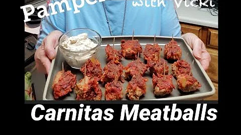 Carnitas Meatballs Appetizer with a Meatball hack.