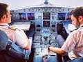 Cockpit Middle East Airlines MEA Airbus A320 Landing Izmir, Turkey HD