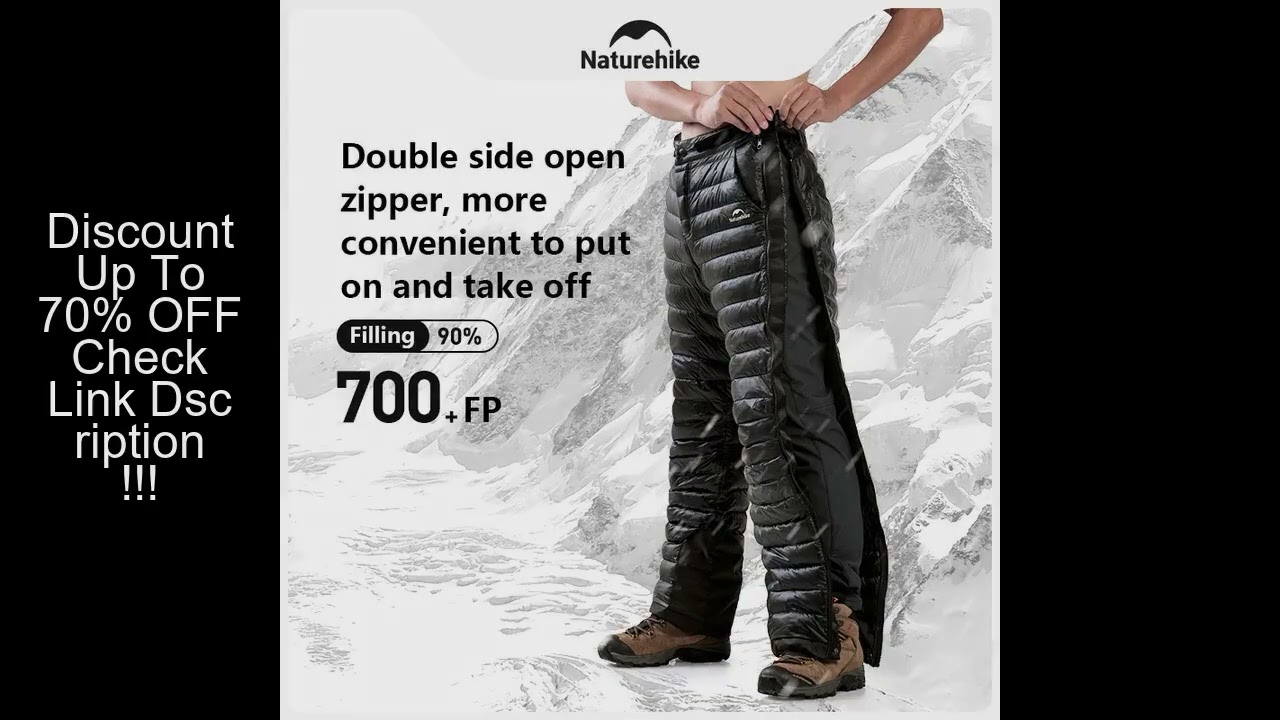 Naturehike 90% Duck Down Pants 700FP Yushang Double Side Zipper Warm Insulation Pant Waterproof Wind