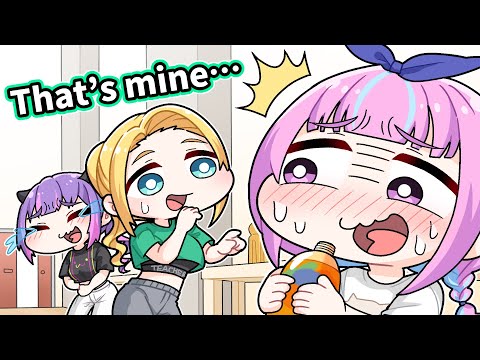 Minato Aqua accidentally drank Dance teacher’s drink【Komainu/Clip/Hololive】