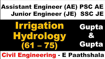 Irrigation | Hydrology | WRE (61–75) Gupta and Gupta | SSCJE Civil Engineering | MPPSC AE Civil Engg
