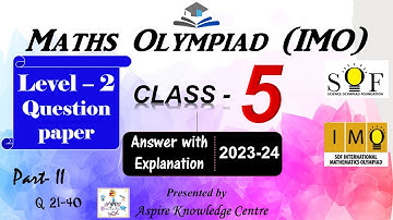 IMO Level 2 question paper for class 5 | IMO Class 5 Level 2 of 2023-24 part-II #v49