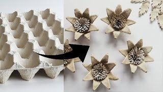 HOW TO MAKE SIMPLE AND VERY EFFECTIVE FLOWERS WITH EMBOSSED EGGS ♻ ECO ECO FLOWERS ♻ RECYCLING