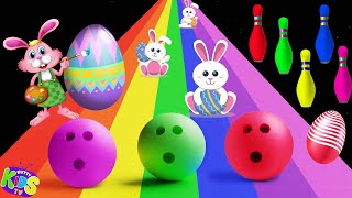 Colorful Egg Bowling Ball | Learn Colors with Easter Egg | Bowling Ball Adventure For Kids