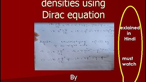 Dirac equation ( probability and current density )