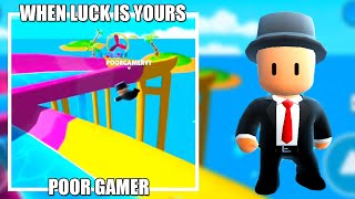 Stumble Guys When Luck Is Yours | Stumble Guys Best Luck Gameplay | PoorGamer