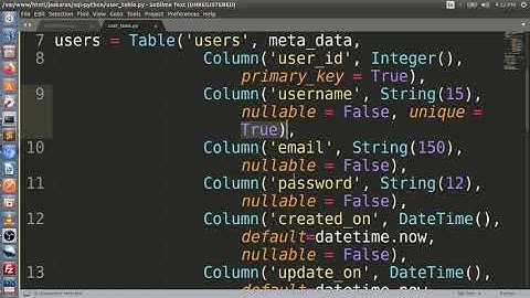 1. Sqlalchemy Create table and insert data in mysql and postgresql