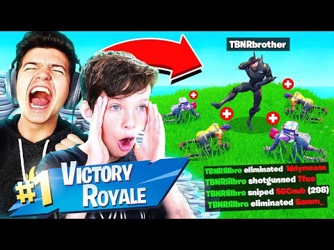 FORTNITE BATTLE ROYALE with BEST 13 YEAR OLD! (little brother)