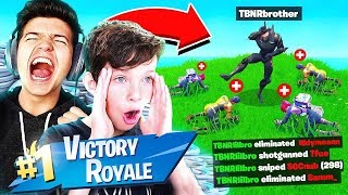 FORTNITE BATTLE ROYALE with BEST 13 YEAR OLD! (little brother)