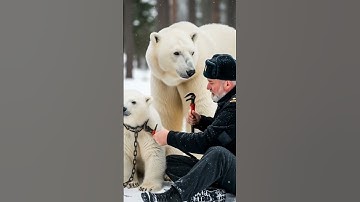 Polar Bear Mother Leads Human to Rescue Her Trapped Cub! #polarbear #animals #wildlife