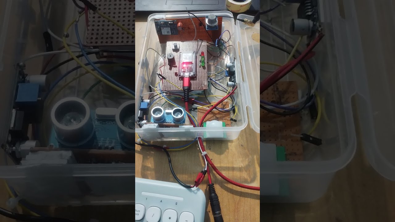 ESP32 Based Security System With IR Ultrasonic And MQ2 Sensors All In One Place 