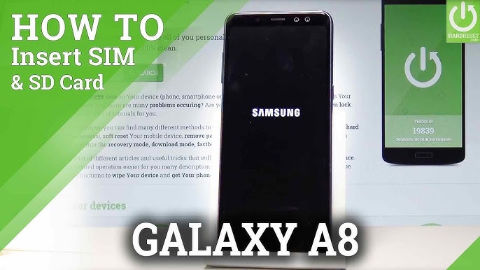 How to Insert SIM & SD Card in SAMSUNG Galaxy A8 (2018) |HardReset.info -  YouTube