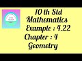 10th Std TN Mathematics Example : 4.22 Chapter : 4 Geometry.