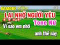 Lại Nhớ Người Yêu Karaoke Tone Nữ ( Em ) Nhạc Sống Siêu Hay | Trọng Hiếu