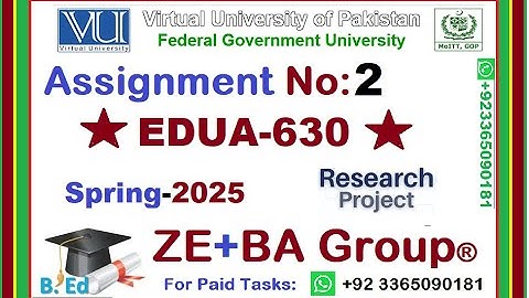 EDUA630 Assignment 2 Solution Spring 2025 By ZE+BA Group || EDUA630 Assignment 2 Spring 2025