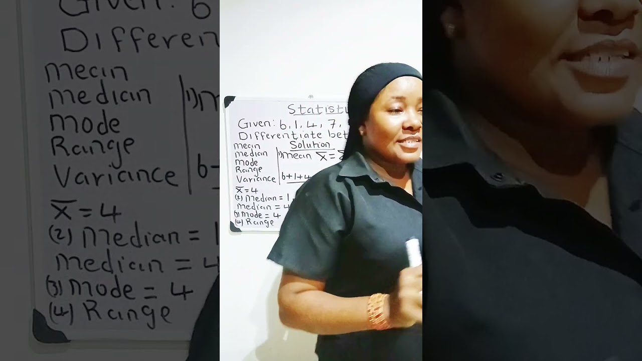 Difference between mean, median, mode, range and variance.@kate's living