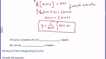 Differential Equations - 2.3 First Order Linear ODEs (Lecture)