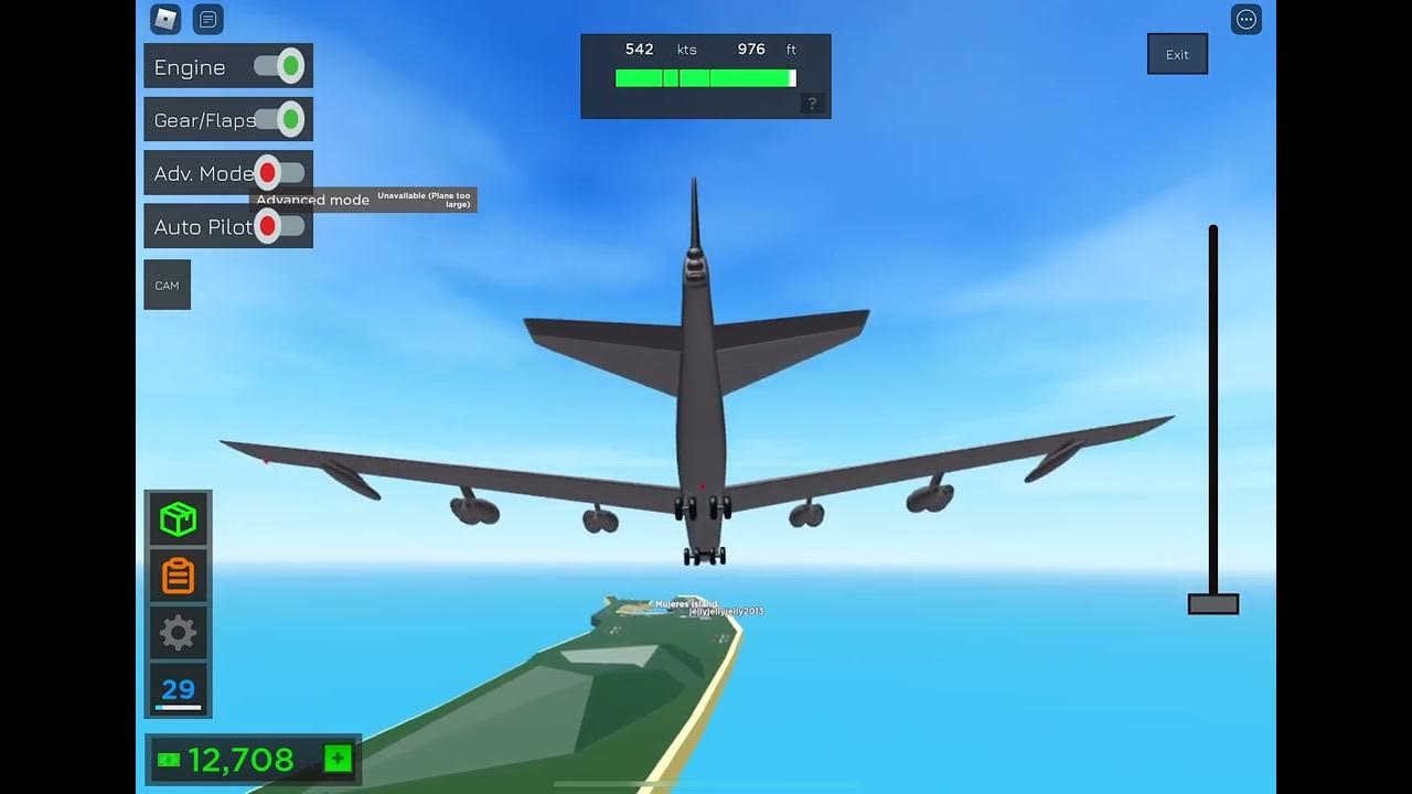 Flying my new B52 bomber plane in plane simulator Roblox YouTube