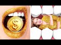 RICH VS POOR STUDENT || Expensive VS Cheap Broke Food! Eating $10,000 Golden Burger By 123GO! TRENDS