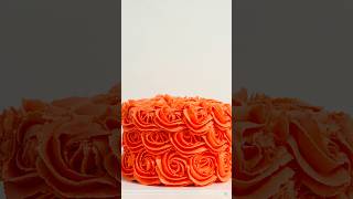 Orange Rosette Cake🧡🧡#cakedecorating #prettylittlebaby #orangecake