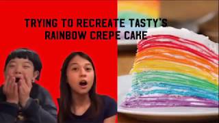 Trying to recreate Tasty’s rainbow crepe cake