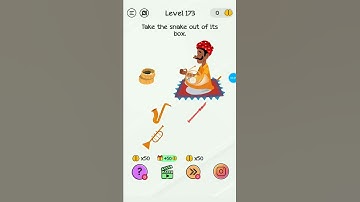 Braindom level 173||take the snake out of its box||tricky puzzle