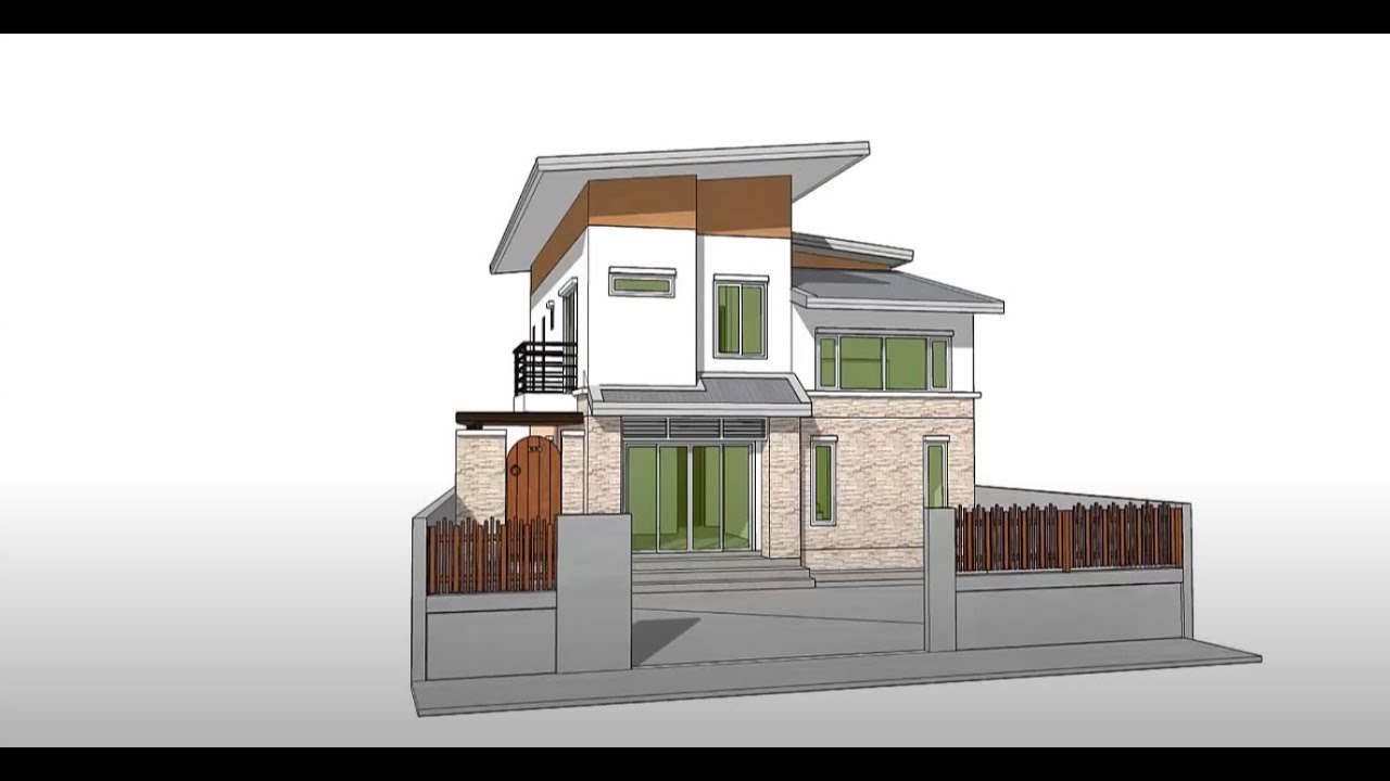 Sketchup How to create small House model Tutorial basic 