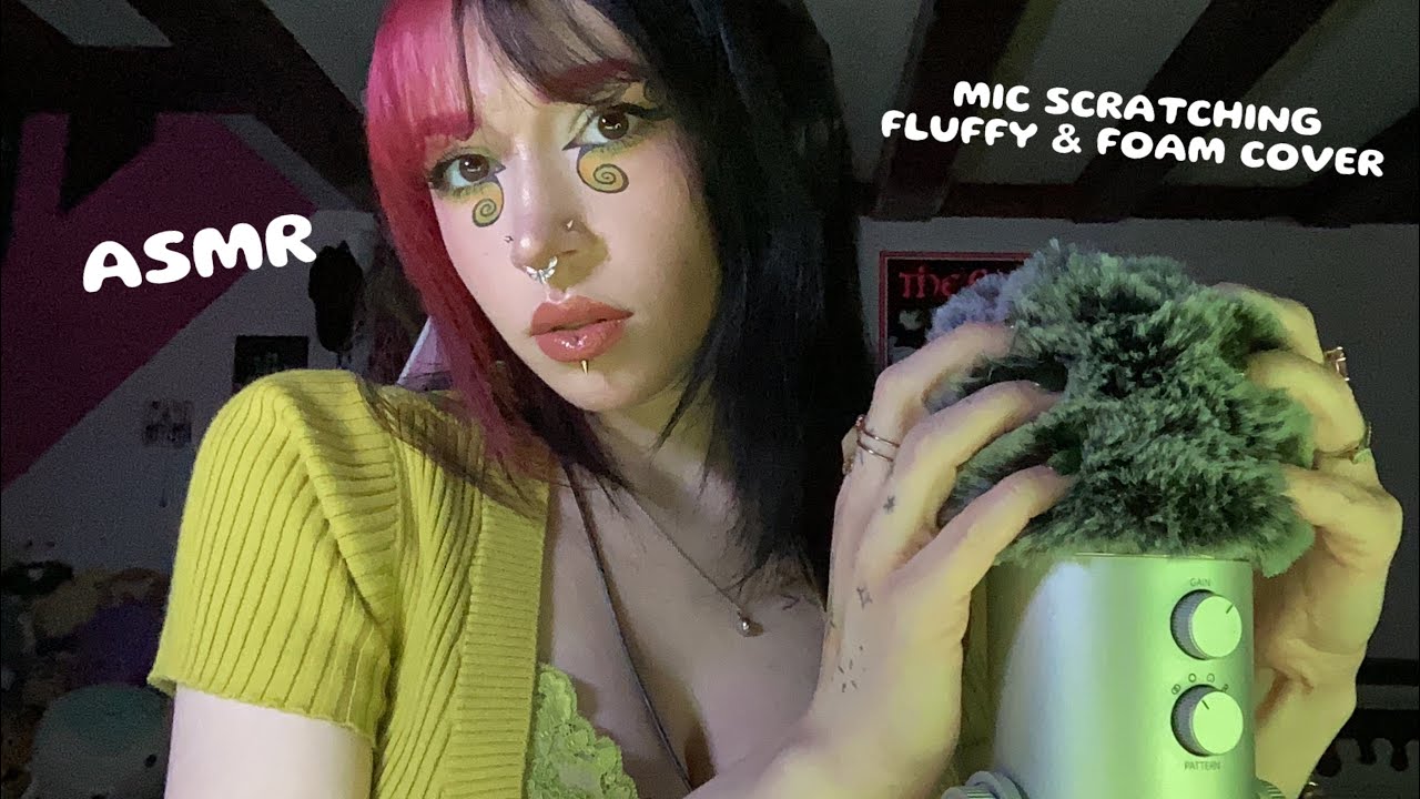 Mic Scratching w/ Long Nails ASMR | Fluffy Cover & Foam Cover, Nail ...