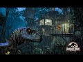 Dinosaur jungle at night  nature ambience  jungle dinosaur sounds  jurassic park ambience