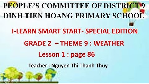 I   Learn Smart Start   Special Edition Grade 2   Theme 9  Weather   Lesson 1