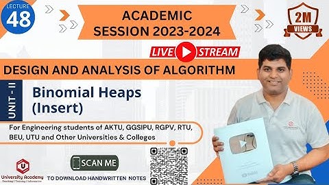 DAA48:Binomial Heap Operations|Inserting a node|Extracting minimum key|Decreasing Key |delete a Node