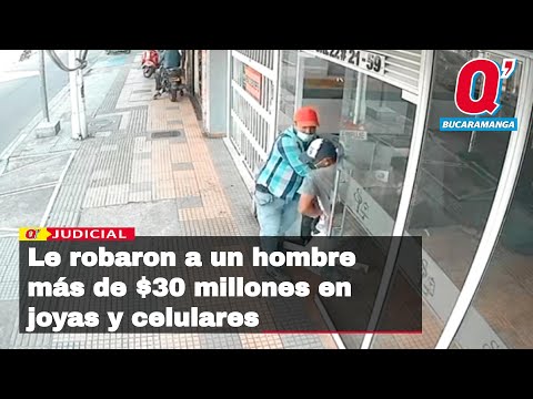 Ladrones encañonaron a un hombre en Bucaramanga: le robaron más de $30 millones en joyas y celulares