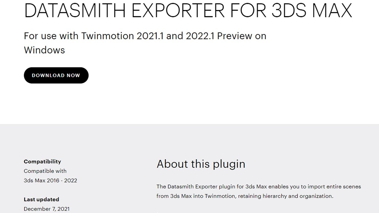 DATASMITH EXPORTER FOR 3DS MAX | TWINMOTION PLUGIN - YouTube