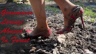 Gianmarco lorenzi pumps in the forest, high heels abuse, high heels in mud, wet high heels (# 1246)