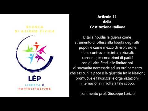 Video Articolo 11 della Costituzione Italiana. Un NO alla guerra!
