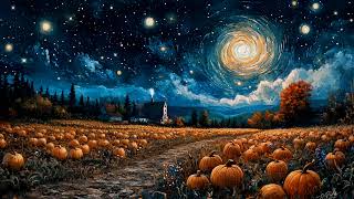 Pumpkin Patch Live Wallpaper | Twinkling Starry Night Sky Ambience | No Sound