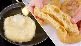 Bubbly fried bread: how to make it soft and light!