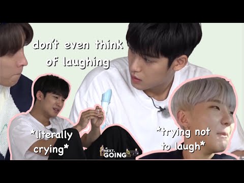 Seventeen trying not to laugh but failing
