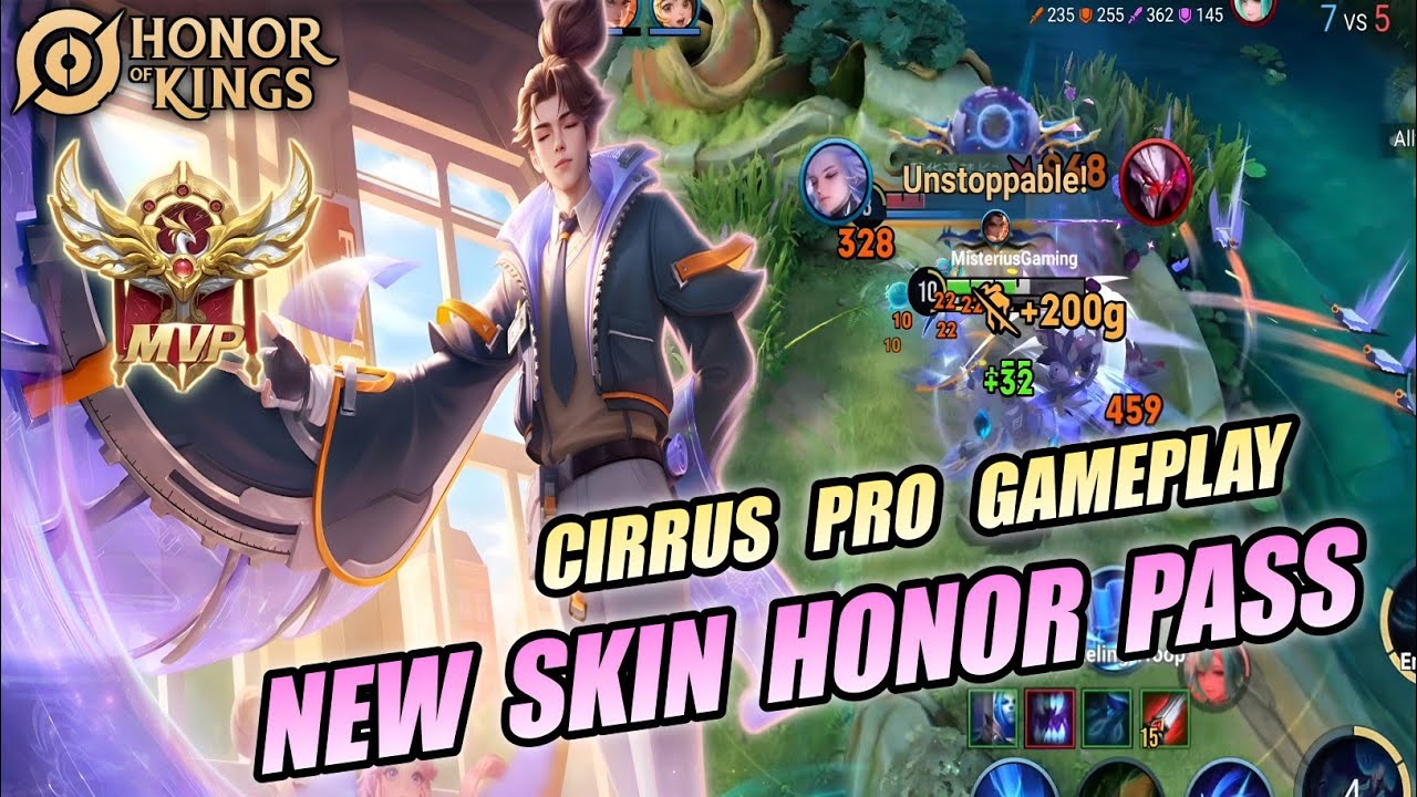 CIRRUS NEW SKIN HONOR PASS - PRO TECHNIQUE GAMEPLAY CIRRUS JUNGLE | HONOR OF KINGS (HOK)