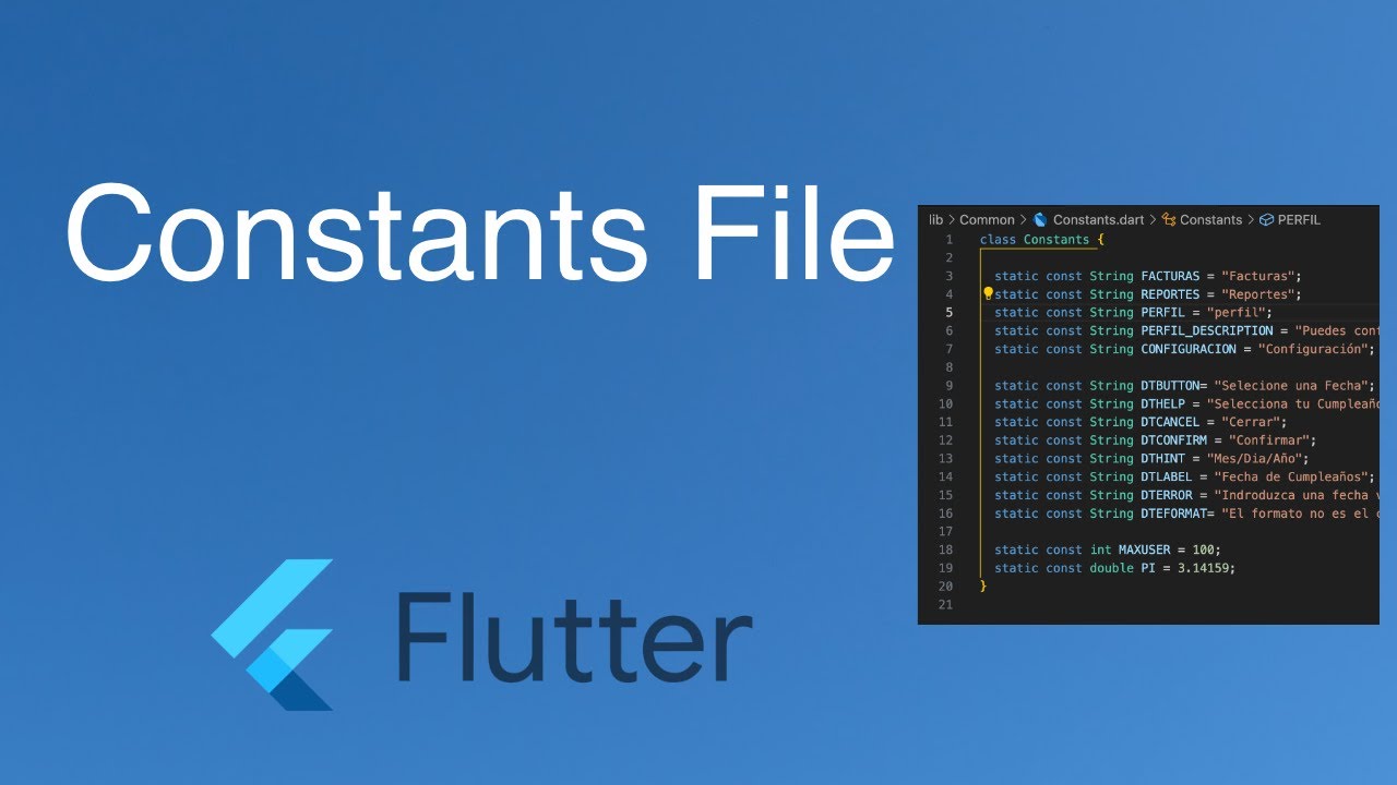 11.5. Flutter | How to - Constant File #flutter #flutterdeveloper - YouTube
