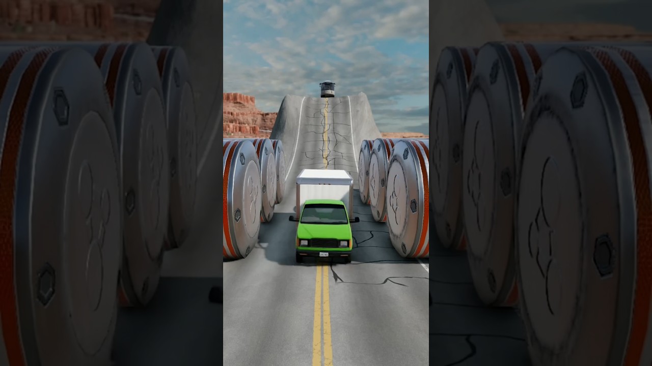 Cars vs The Giant Crusher! 🚗💥 Only a Few Survive! 😱 #Shorts