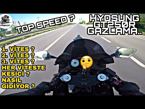 HYOSUNG GT250R GAZLAMA - TOP SPEED - 1. 2. 3. VİTES KESİCİ DENEMESİ & RAMPA İNİŞ ÇIKIŞ HIZLANMA...