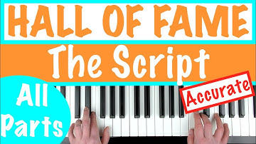 How to play HALL OF FAME - The Script SLOW Piano Tutorial