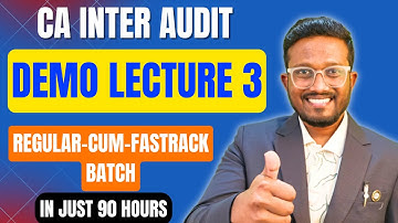 Demo Lecture 3 | CA Inter Audit | Regular cum FasTrack Batch | Ankush Chirimar Classes
