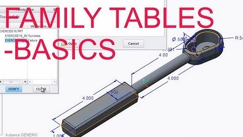 E16 CREO Parametric 2.0 - More Family Tables