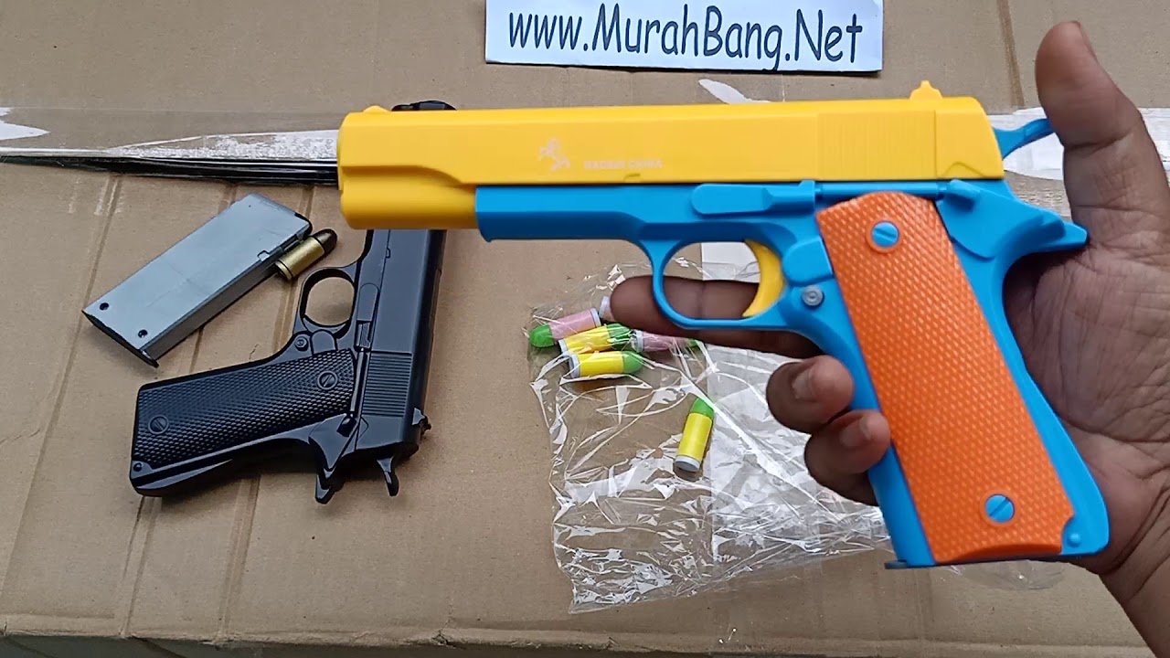 tutorial dan review mainan anak tembakan pistol azzuri toko mainan toys store. 